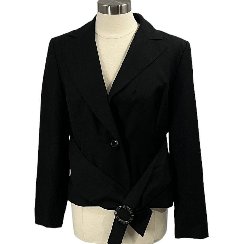 NINE WEST Black Leopard Blazer SZ 12